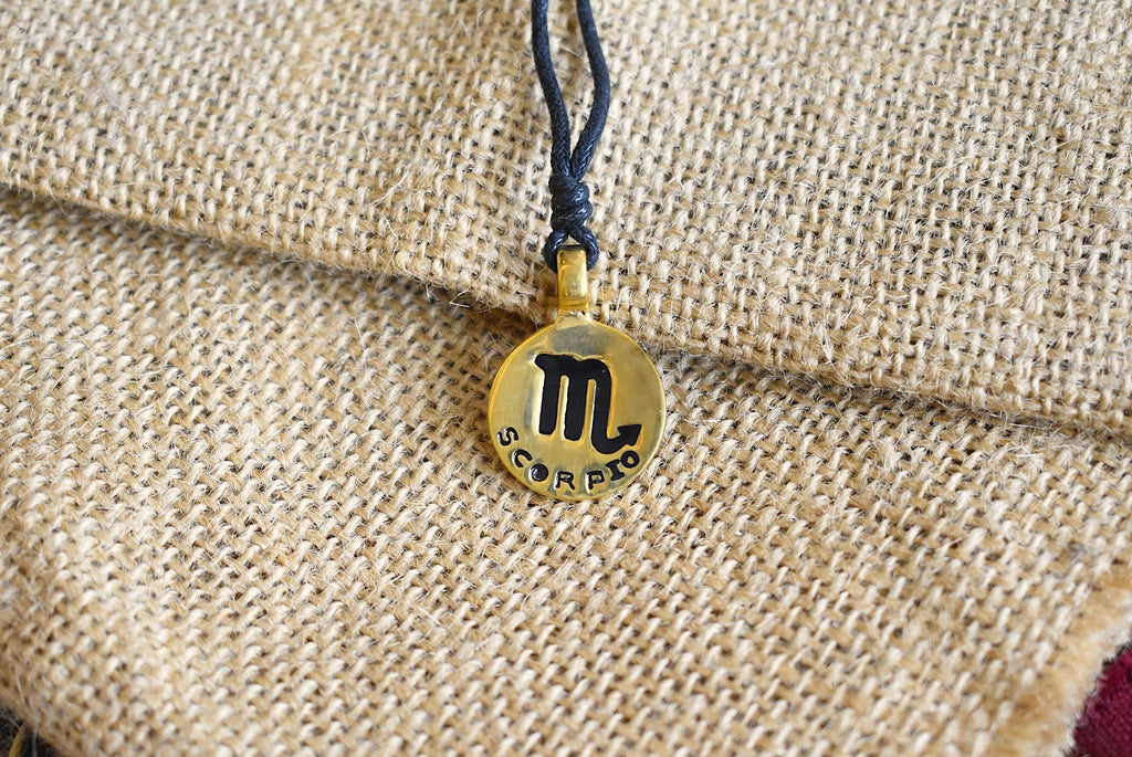 Astrology Silver Pewter Gold Brass Charm Necklace Pendant Horoscope Zodiac