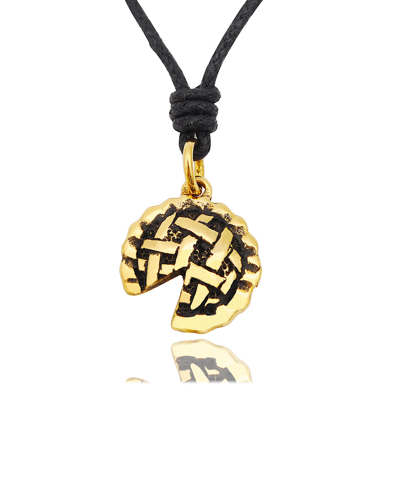 Apple Pie Cake Pewter Silver Brass Gold Charm Necklace Pendant Jewelry