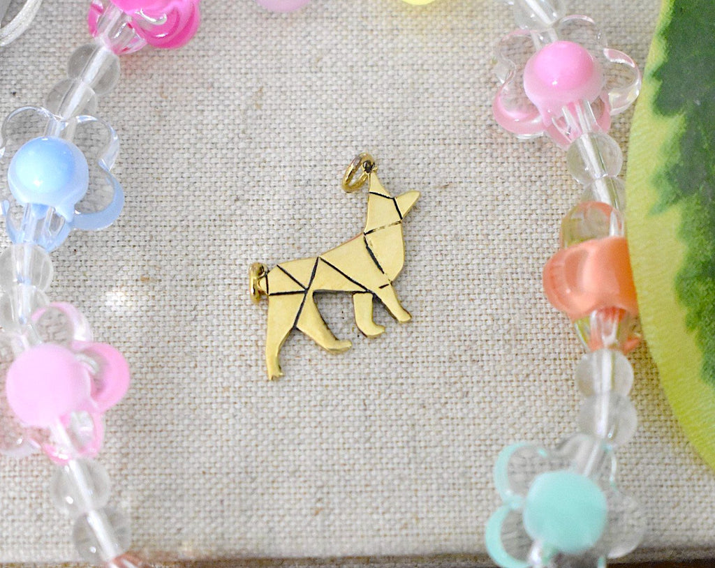 Cute Dog Silver Pewter Gold Brass Charm Necklace Pendant Jewelry