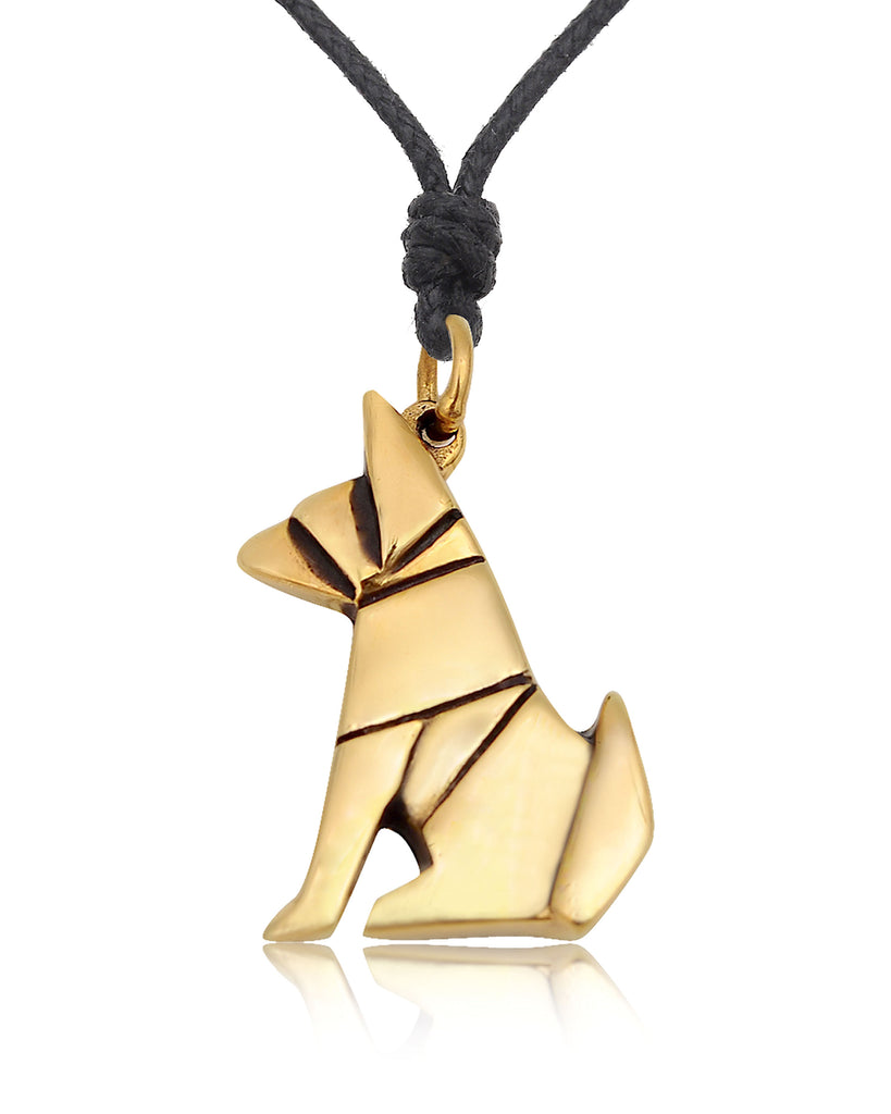 Cute Dog Silver Pewter Gold Brass Charm Necklace Pendant Jewelry