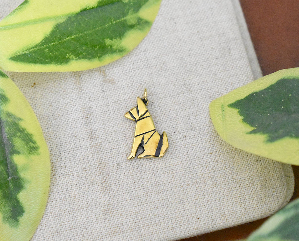 Cute Dog Silver Pewter Gold Brass Charm Necklace Pendant Jewelry