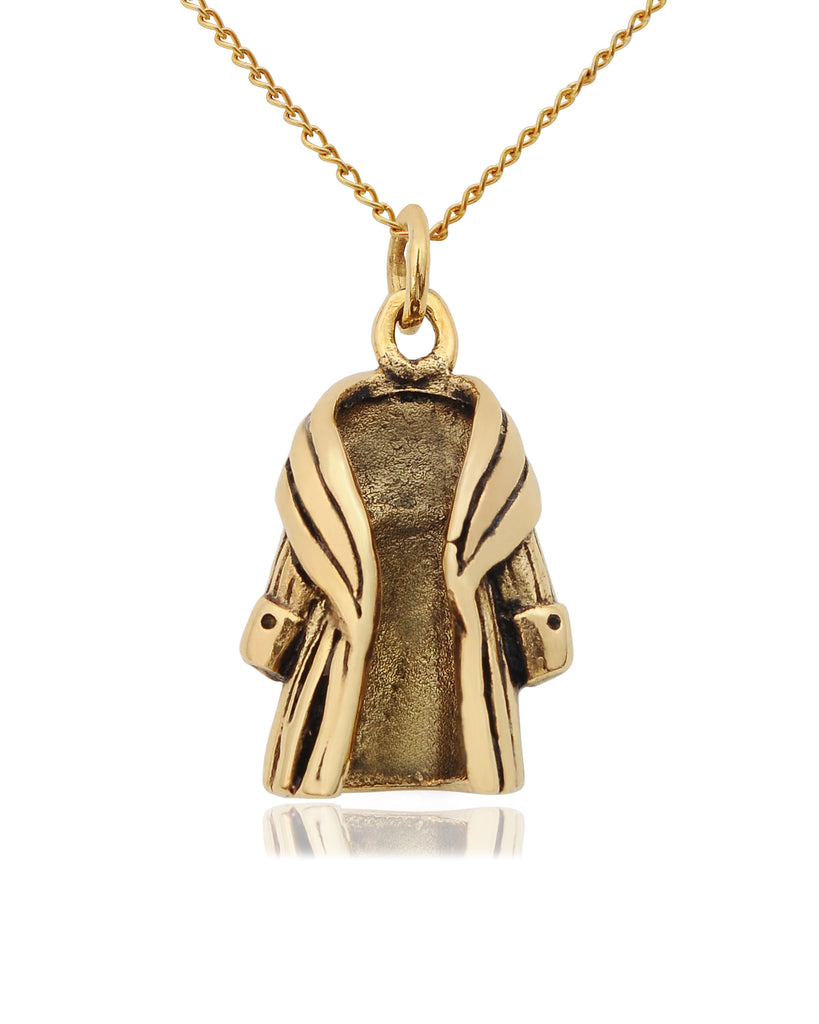Winter & Fur Coat Silver Pewter Gold Brass Charm Necklace Pendant Jewelry