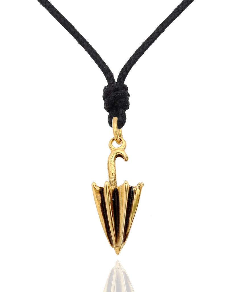 Umbrella Rain Silver Pewter Gold Brass Charm Necklace Pendant Jewelry