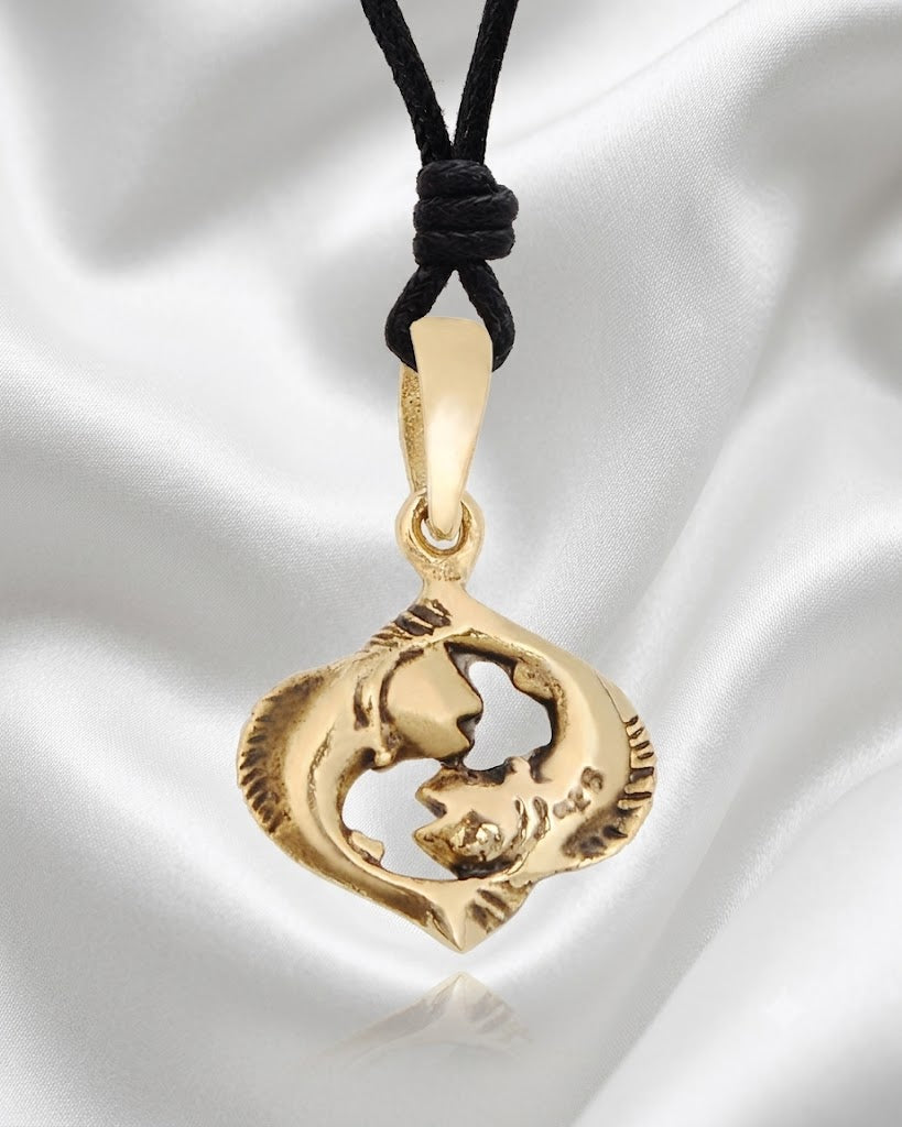 Astrology Gold Brass Sterling Silver Charm Necklace Pendant Horoscope Zodiac