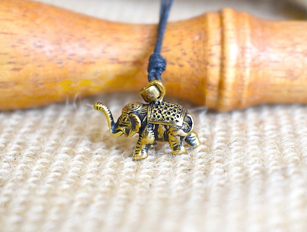 Thai Elephant 92.5 Sterling Silver Pewter Gold Brass Necklace Pendant Jewelry