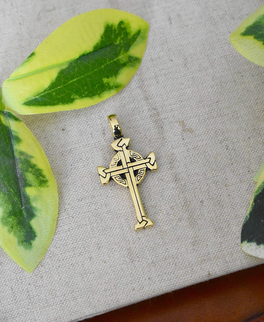 Celtic Cross Silver Pewter Gold Brass Charm Necklace Pendant Jewelry