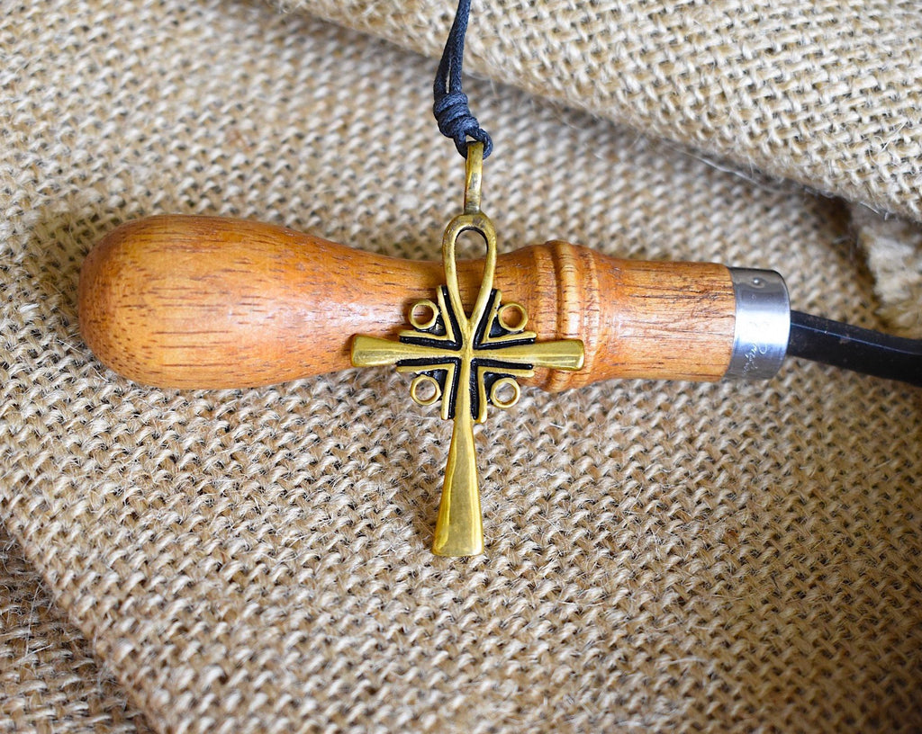 Trendy Egyptian Ankh Pewter Silver Gold Brass Charm Necklace Pendant Jewelry