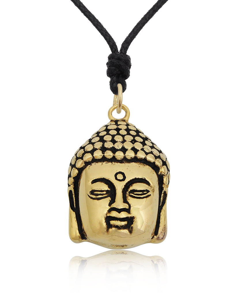 Buddha Head Silver Pewter Gold Brass Charm Necklace Pendant Jewelry