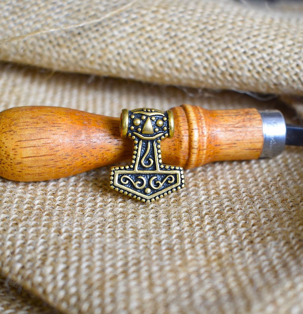 God's Hammer Sterling Silver Gold Brass Necklace Pendant Jewelry