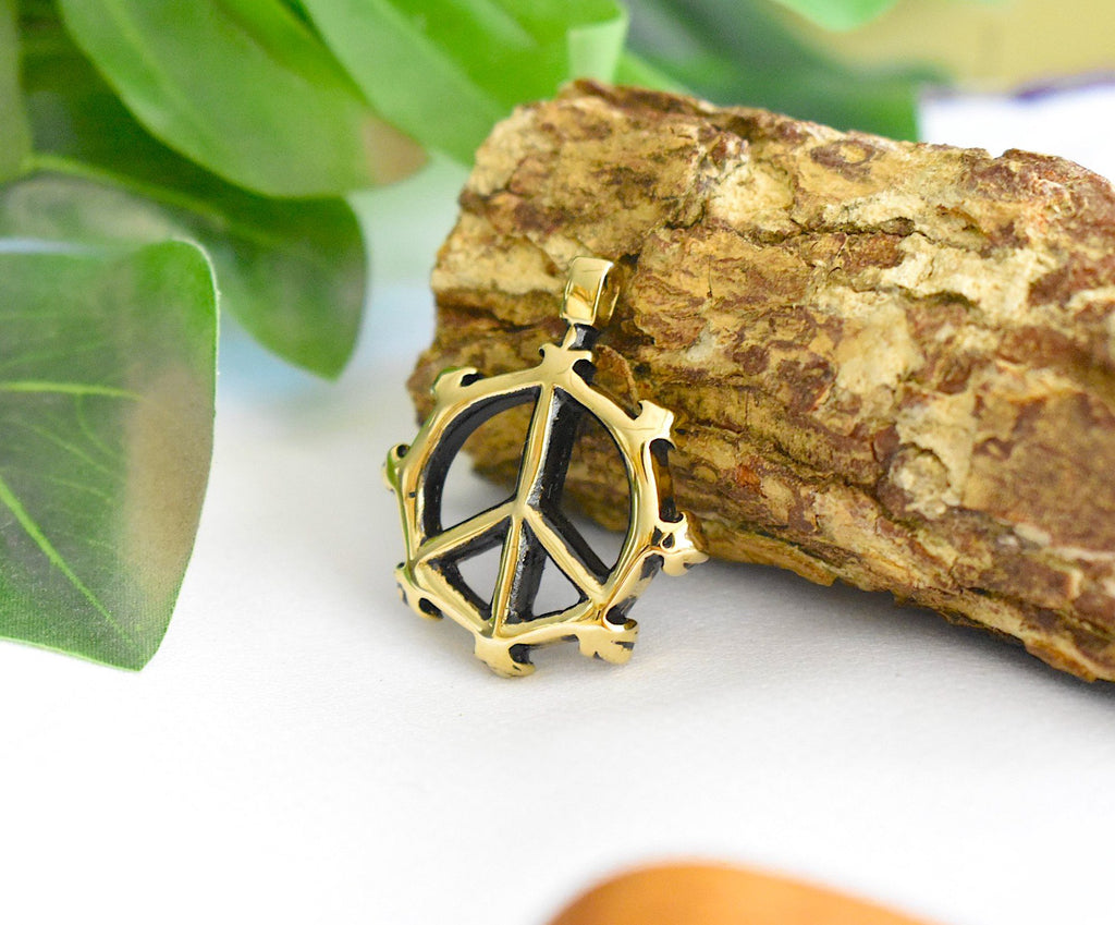 New Peace Sign Silver Pewter Gold Brass Charm Necklace Pendant Jewelry