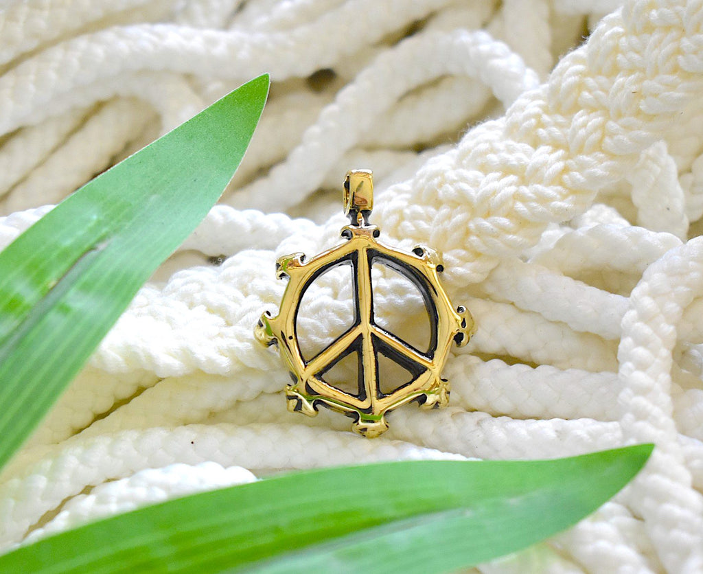 New Peace Sign Silver Pewter Gold Brass Charm Necklace Pendant Jewelry