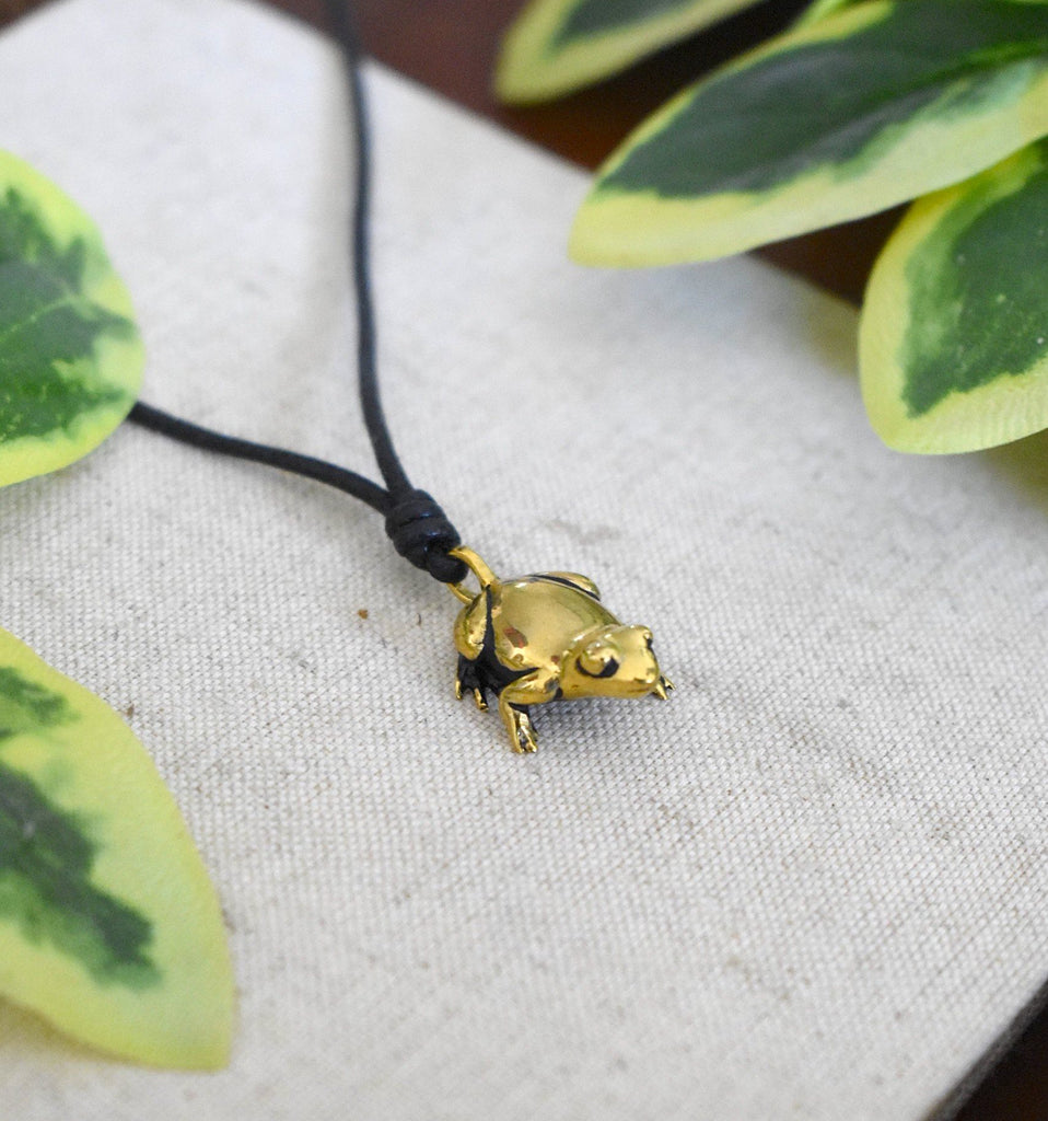 Cute Frog 92.5 Sterling Silver Charm Necklace Pendant Jewelry