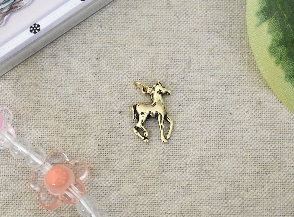 Lovely Horse Handmade Silver Pewter Gold Brass Necklace Pendant Jewelry