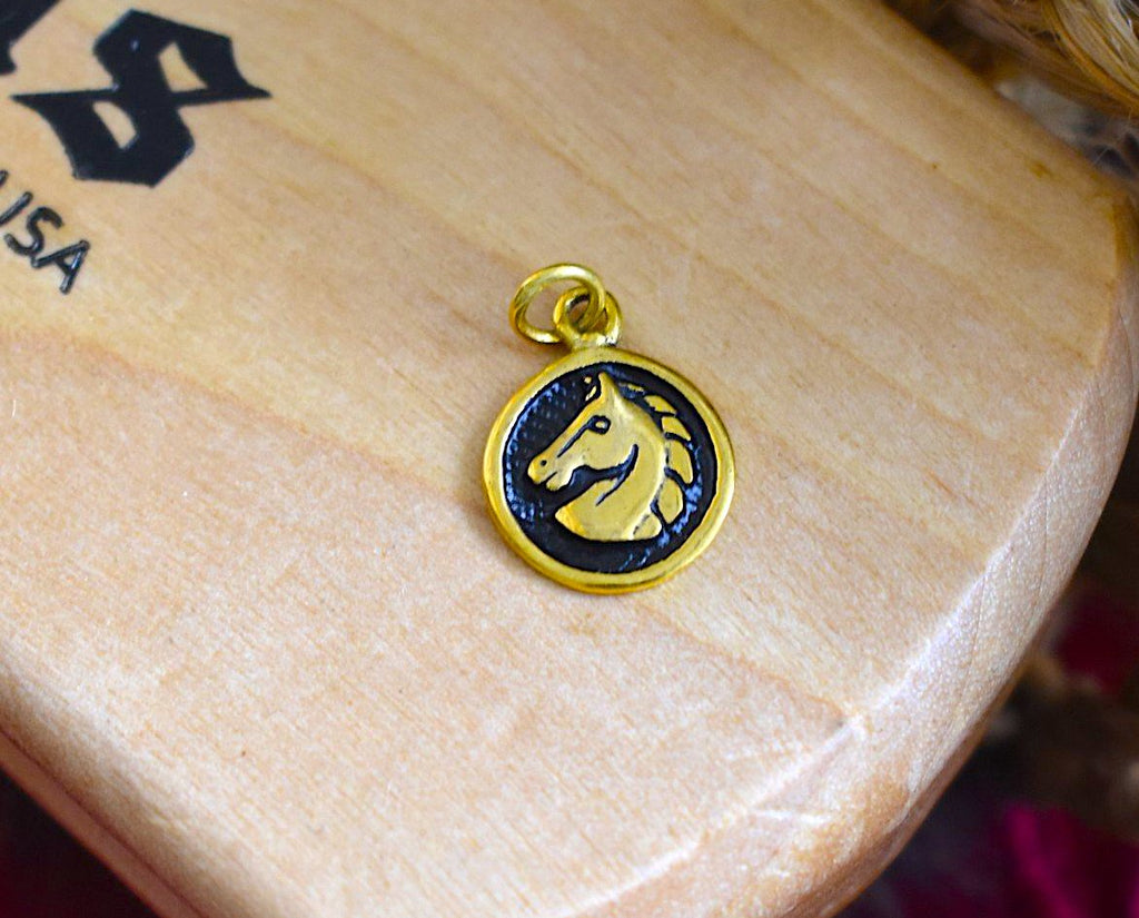New Horse Stallion 92.5 Sterling Silver Brass Charm Necklace Pendant Jewelry