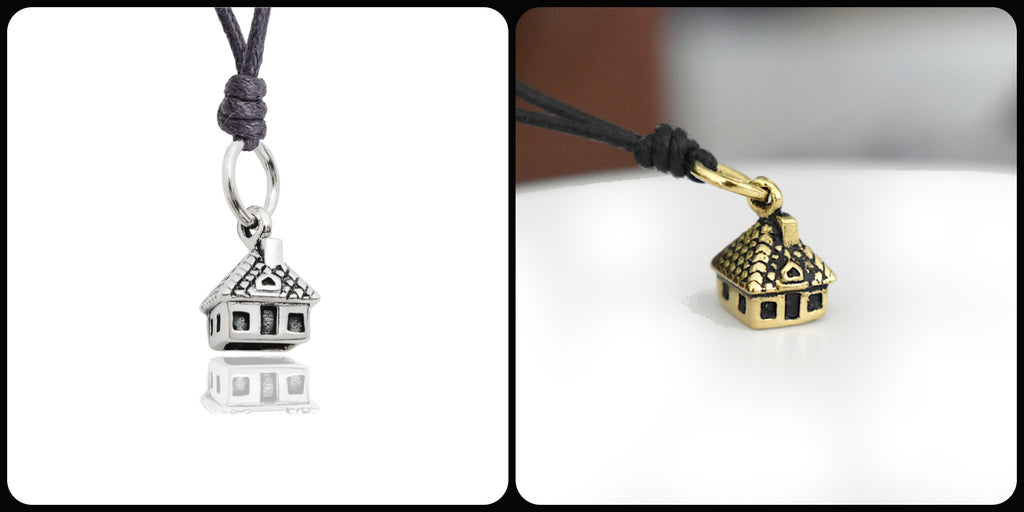 Sweet Mini Home 92.5 Sterling-silver Brass Necklace Pendant Jewelry