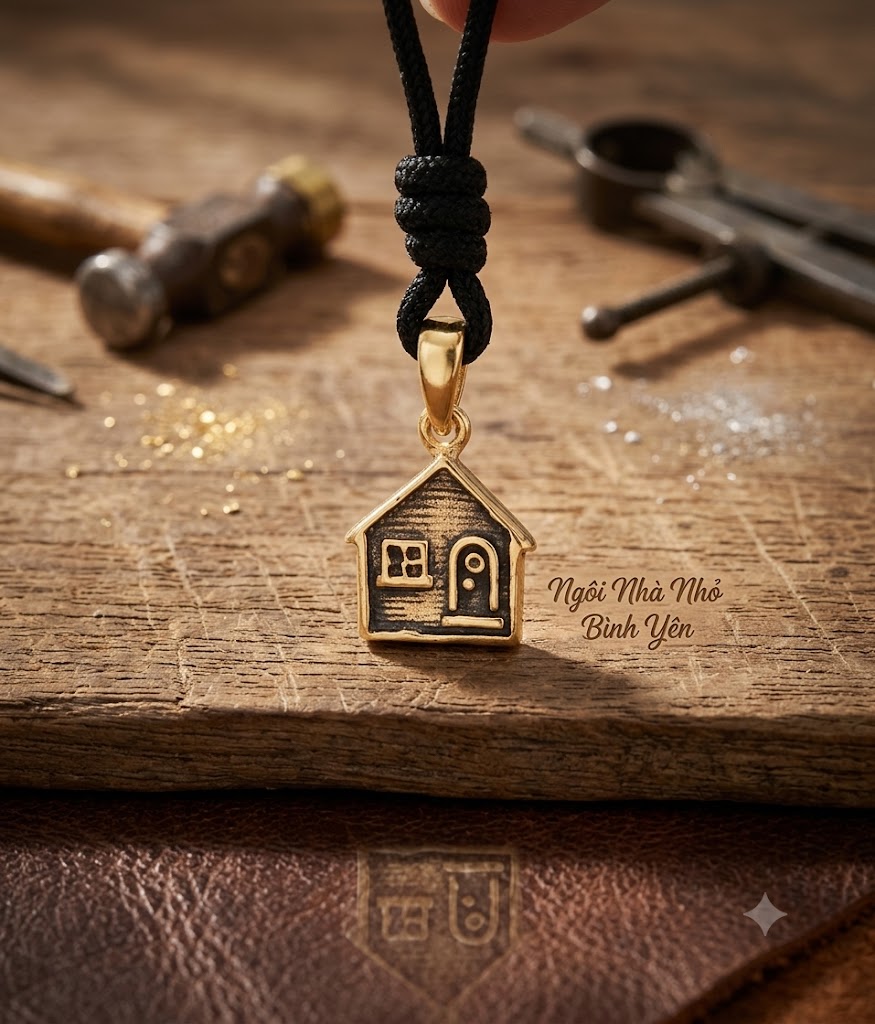 Sweet House 92.5 Sterling Silver Gold Brass Charm Necklace Pendant Jewelry