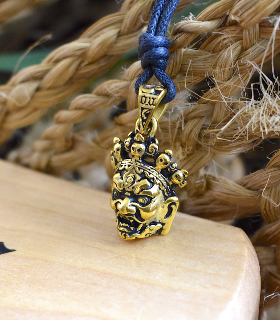 New Japanese Hannya Mask Handmade Brass Charm Necklace Pendant Jewelry