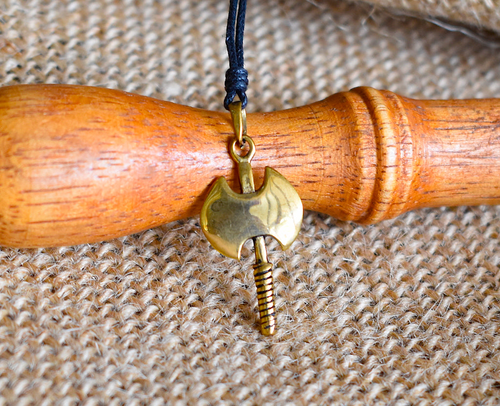 Beautiful Axe Pewter Sterling-silver Brass Charm Necklace Pendant Jewelry