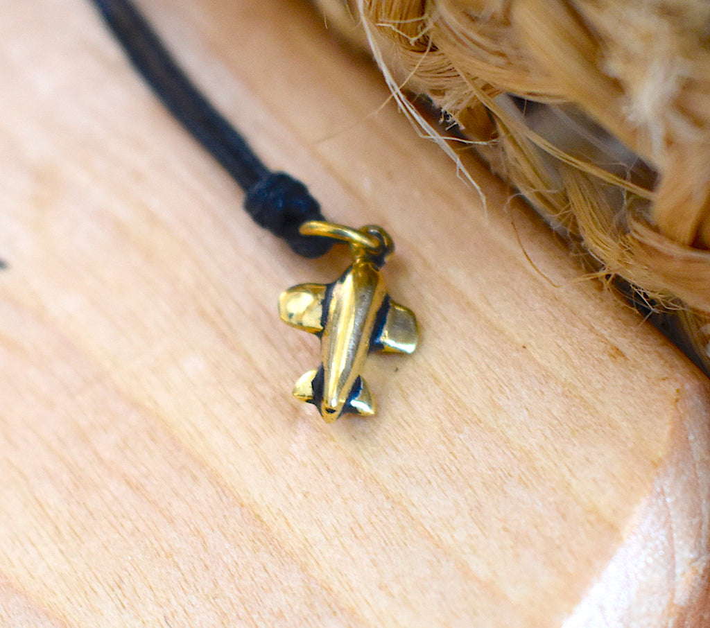 New Airplane 92.5 Sterling Silver Pewter Brass Charm Necklace Pendant Jewelry