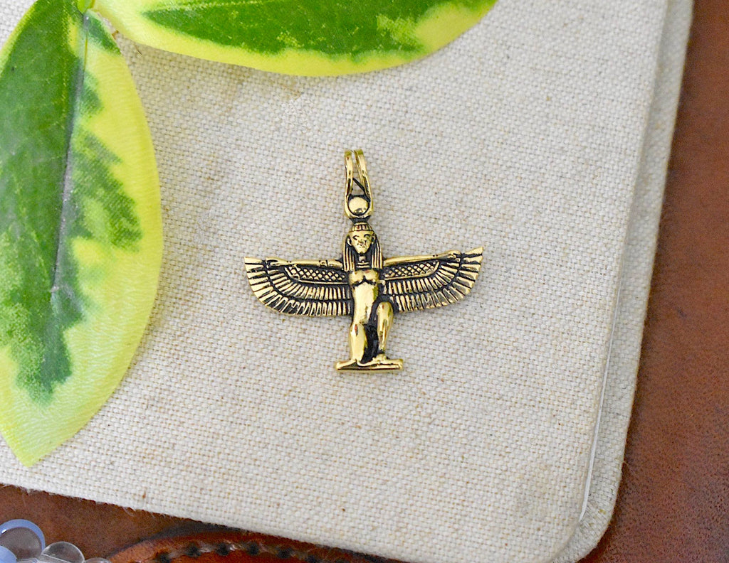 Egyptian God & Goddess 92.5 Sterling Silver Brass Necklace Pendant Jewelry