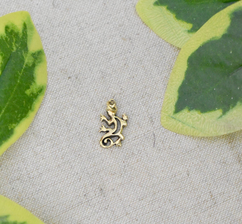 Lizard Reptile Handmade 92.5 Sterling-silver Gold Brass Necklace Pendant Jewelry