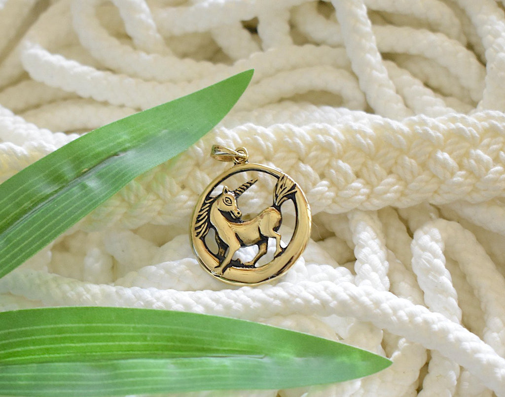 Unicorn 92.5 Sterling Siver Pewter Gold Brass Charm Necklace Pendant Jewelry