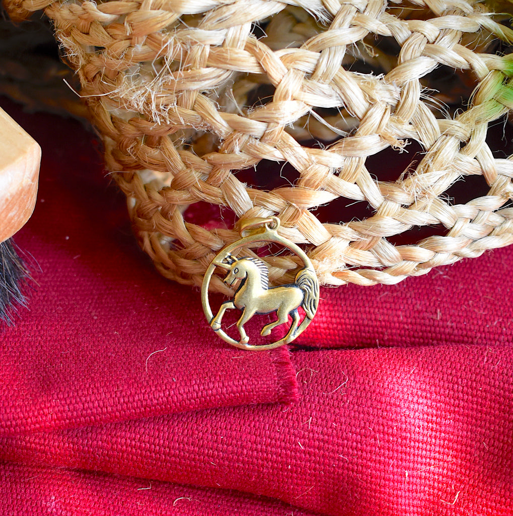 Unicorn 92.5 Sterling Siver Pewter Gold Brass Charm Necklace Pendant Jewelry