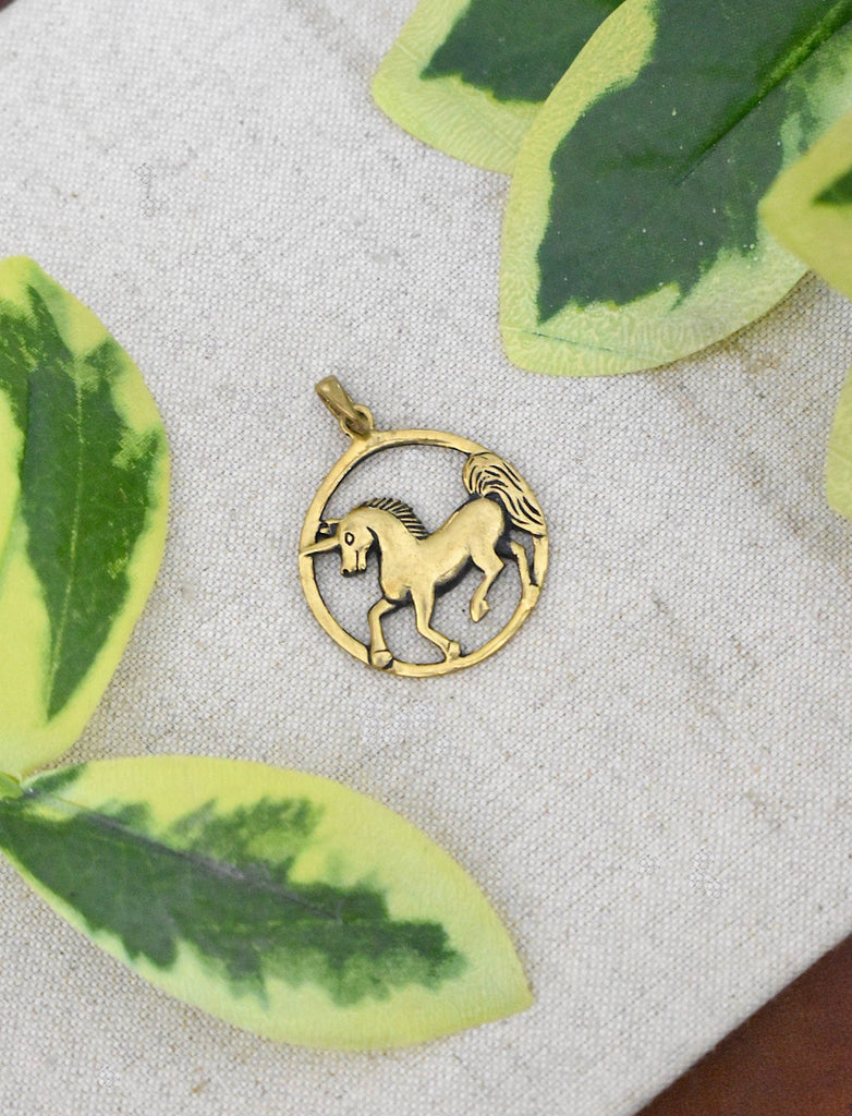 Unicorn 92.5 Sterling Siver Pewter Gold Brass Charm Necklace Pendant Jewelry