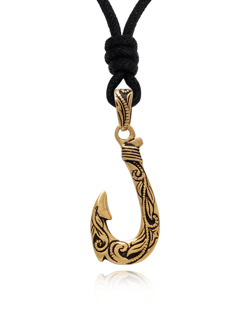 Maori Fishing Hook 92.5 Sterling Silver Pewter Brass Necklace Pendant Jewelry
