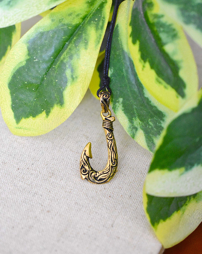 Maori Fishing Hook 92.5 Sterling Silver Pewter Brass Necklace Pendant Jewelry