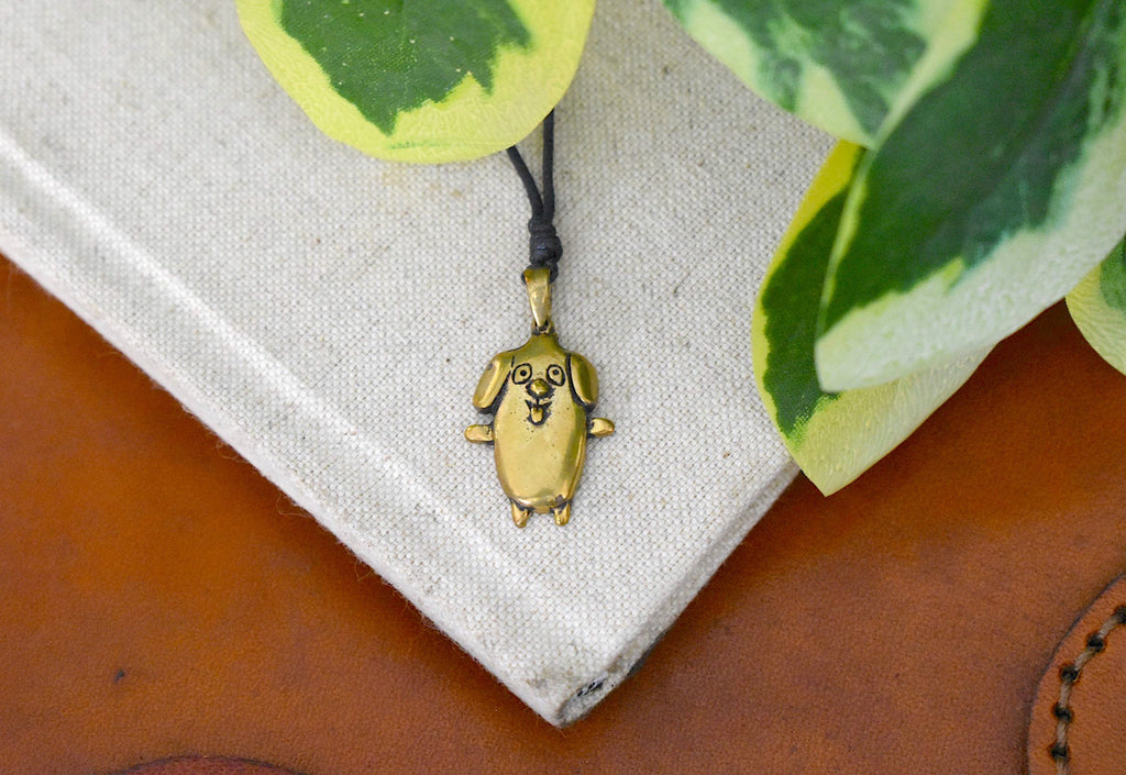 Lovely Dog Size M & Size S Silver Pewter Gold Brass Necklace Pendant Jewelry