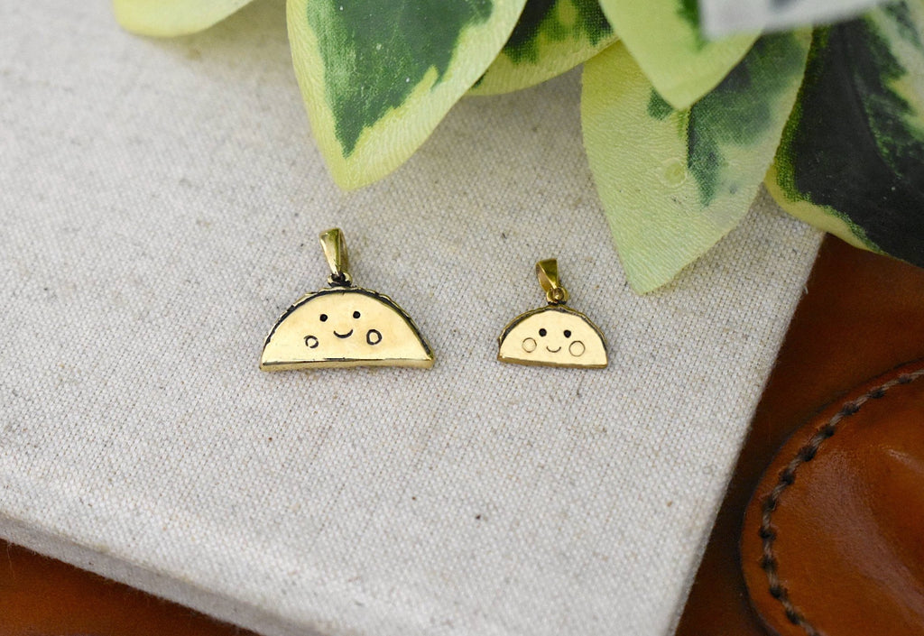 Lovely Tacos Size M & S Silver Pewter Gold Brass Necklace Pendant Jewelry