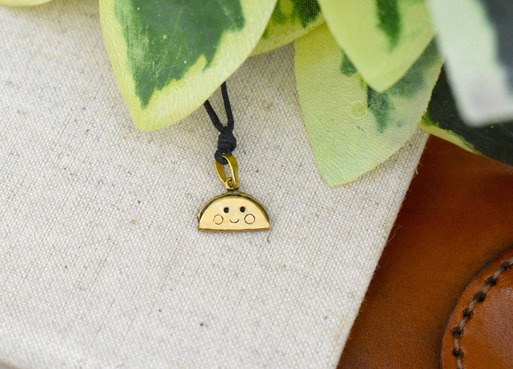 Lovely Tacos Size M & S Silver Pewter Gold Brass Necklace Pendant Jewelry