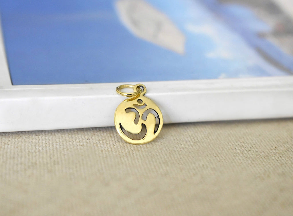 Large & Small Hindu Om Ohm 92.5 Sterling Silver Pewter Necklace Pendant Jewelry