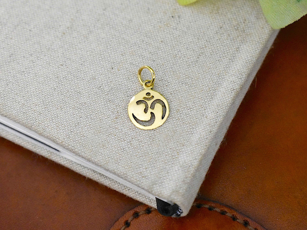 Large & Small Hindu Om Ohm 92.5 Sterling Silver Pewter Necklace Pendant Jewelry
