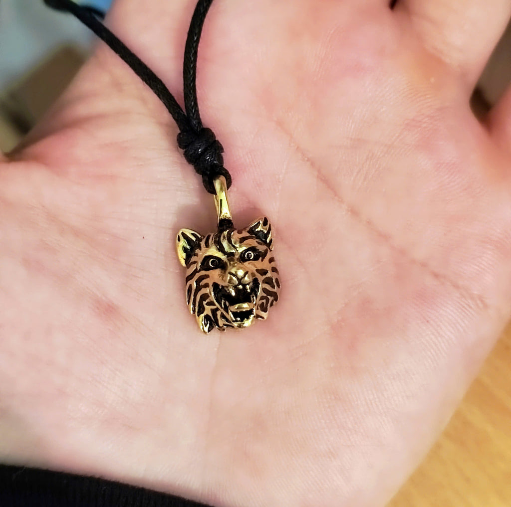 Wolf Head Dog Sterling Silver Pewter Gold Brass Charm Necklace Pendant Jewelry