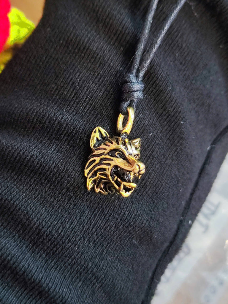 Wolf Head Dog Sterling Silver Pewter Gold Brass Charm Necklace Pendant Jewelry