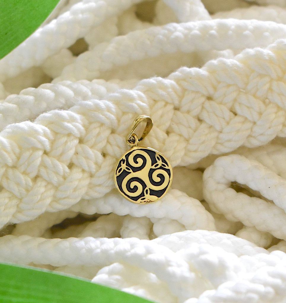 New Trinity Spiral 92.5 Sterling Silver Brass Charm Necklace Pendant Jewelry
