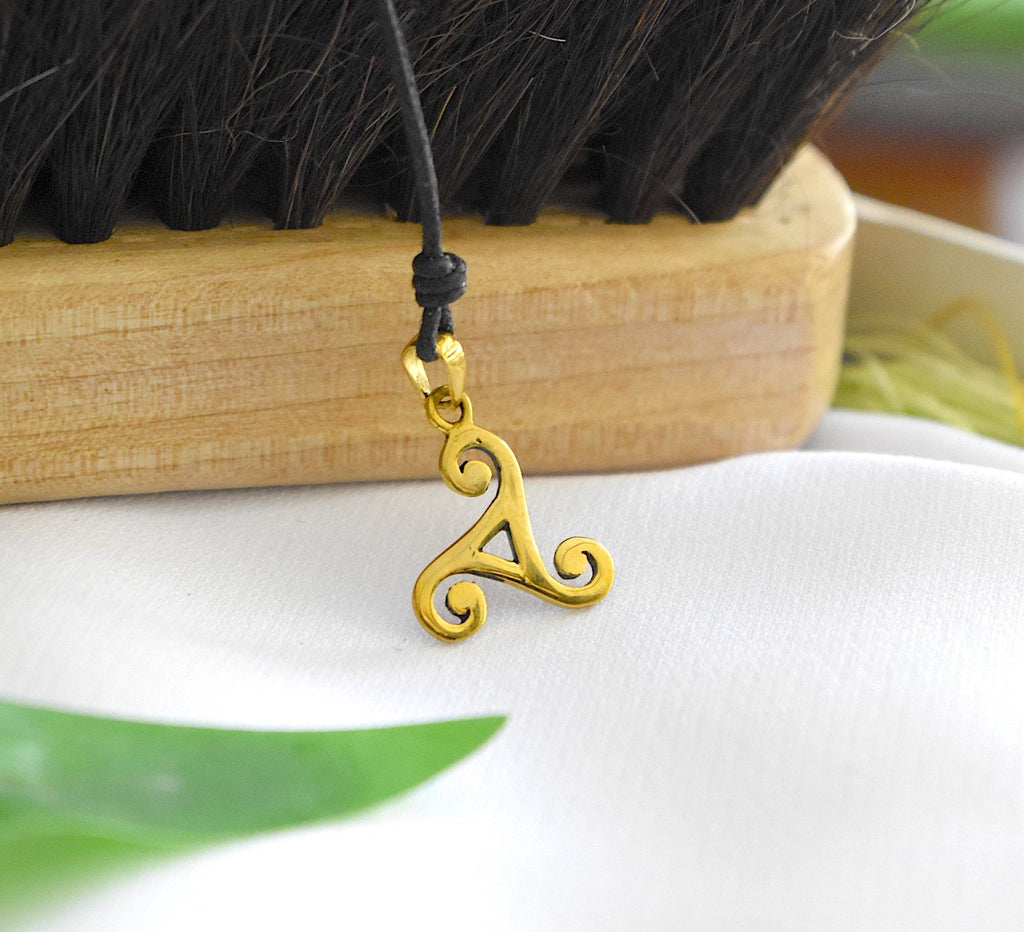 Celtic Trilogy Size S & M 92.5 Sterling Silver Gold Brass Necklace Pendant Jewelry