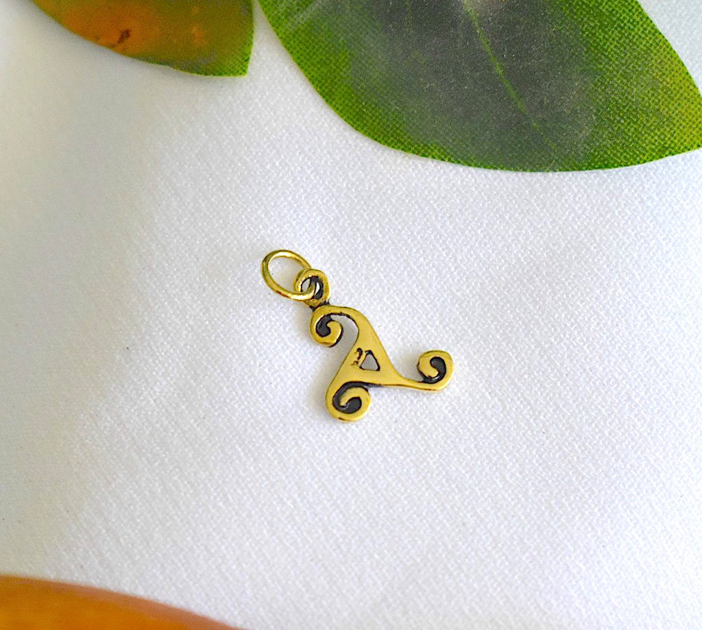 Celtic Trilogy Size S & M 92.5 Sterling Silver Gold Brass Necklace Pendant Jewelry