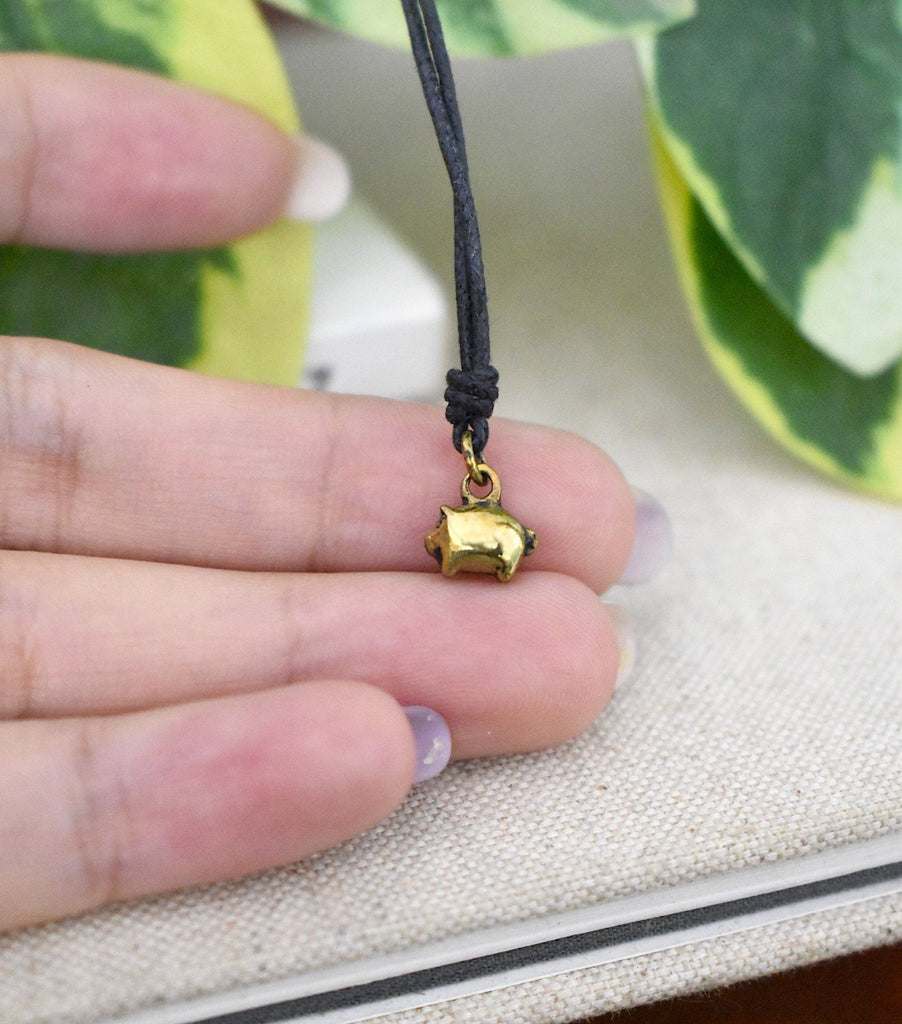 Detailed Pig's Head 92.5 Sterling Silver Pewter Brass Necklace Pendant Jewelry