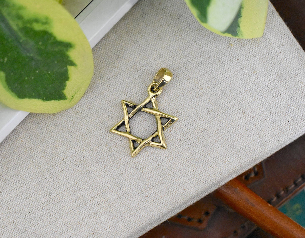 Star of David 92.5 Sterling Silver Pewter Brass Charm Necklace Pendant Jewelry