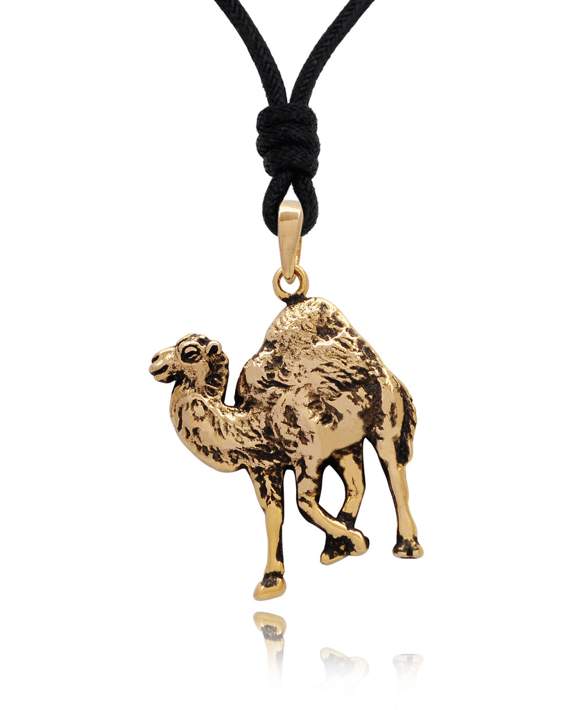 Cute Camel 92.5 Sterling Silver Gold Brass Charm Necklace Pendant Jewelry
