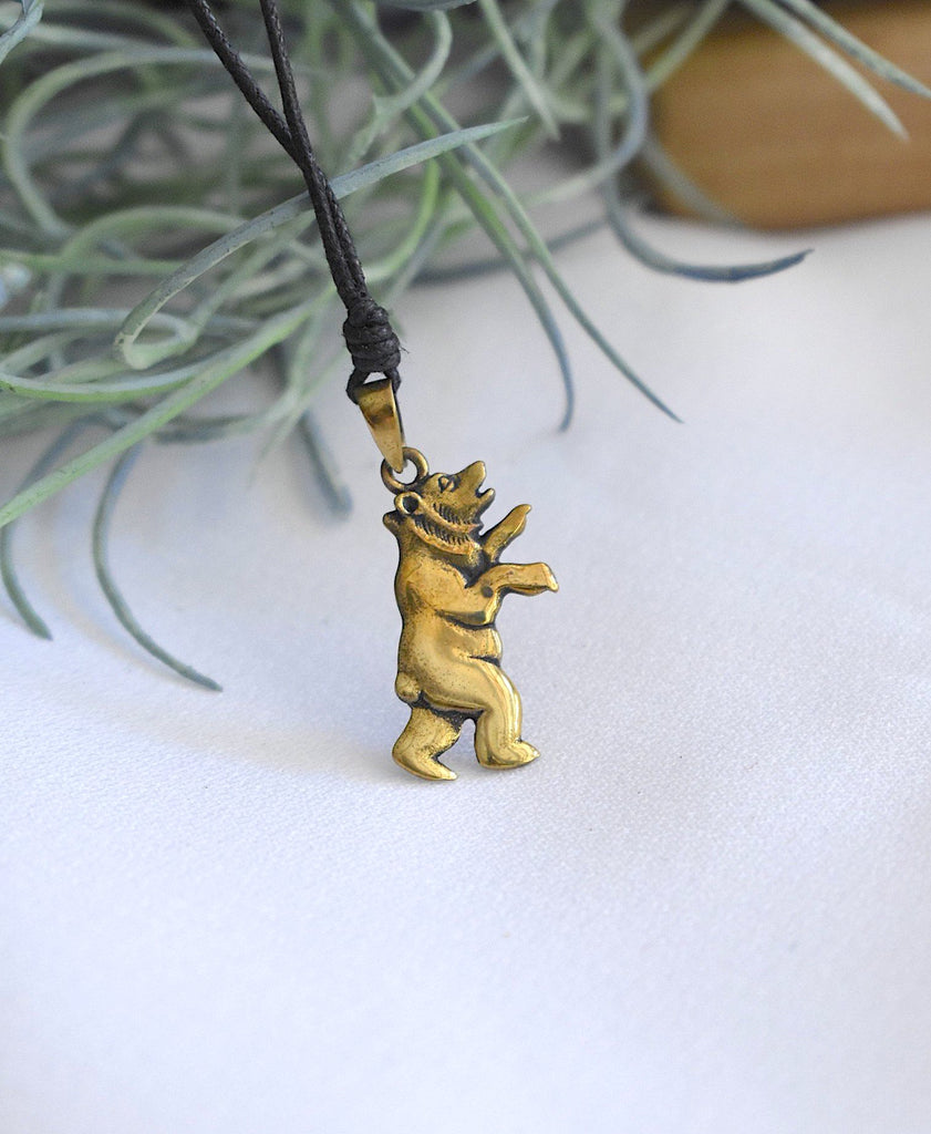 Cute Bear Sterling Silver Pewter Gold Brass Charm Necklace Pendant Jewelry