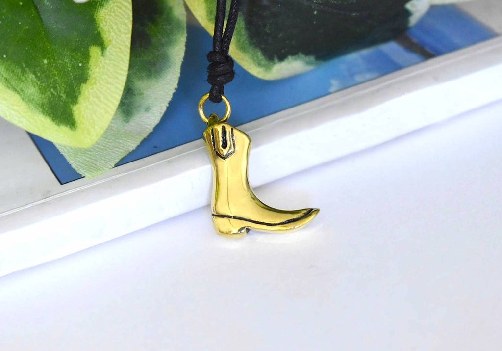 Women's Boots Pendant Sterling Silver Gold Brass Charm Necklace Pendant Jewelry