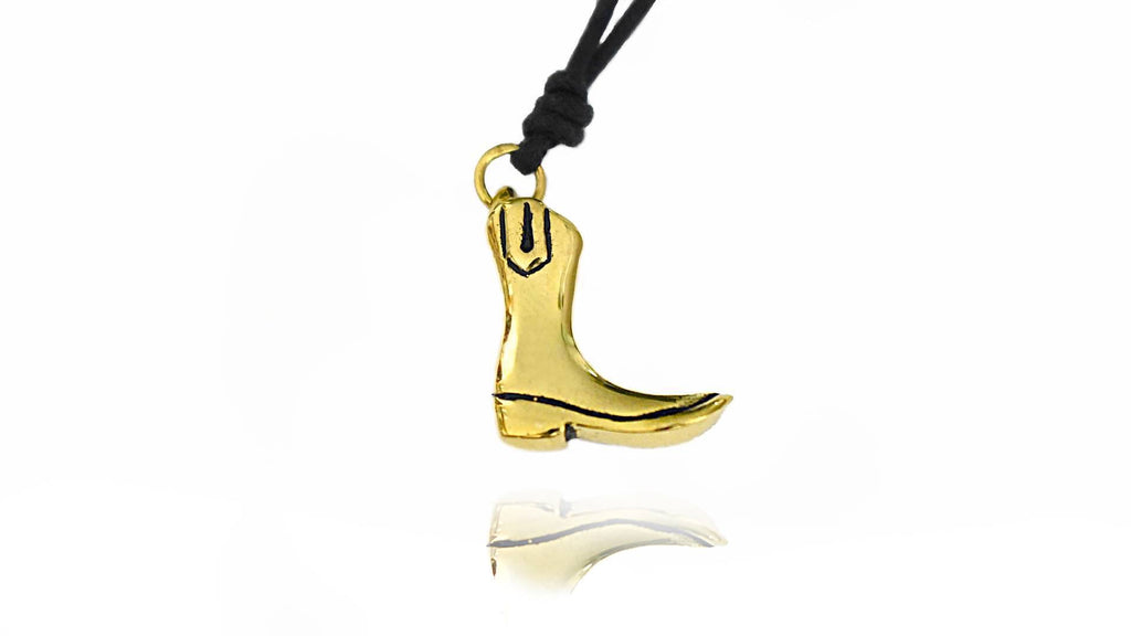 Women's Boots Pendant Sterling Silver Gold Brass Charm Necklace Pendant Jewelry