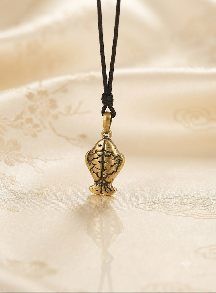 Fish Couple 92.5 Sterling Silver Gold Brass Charm Necklace Pendant Jewelry