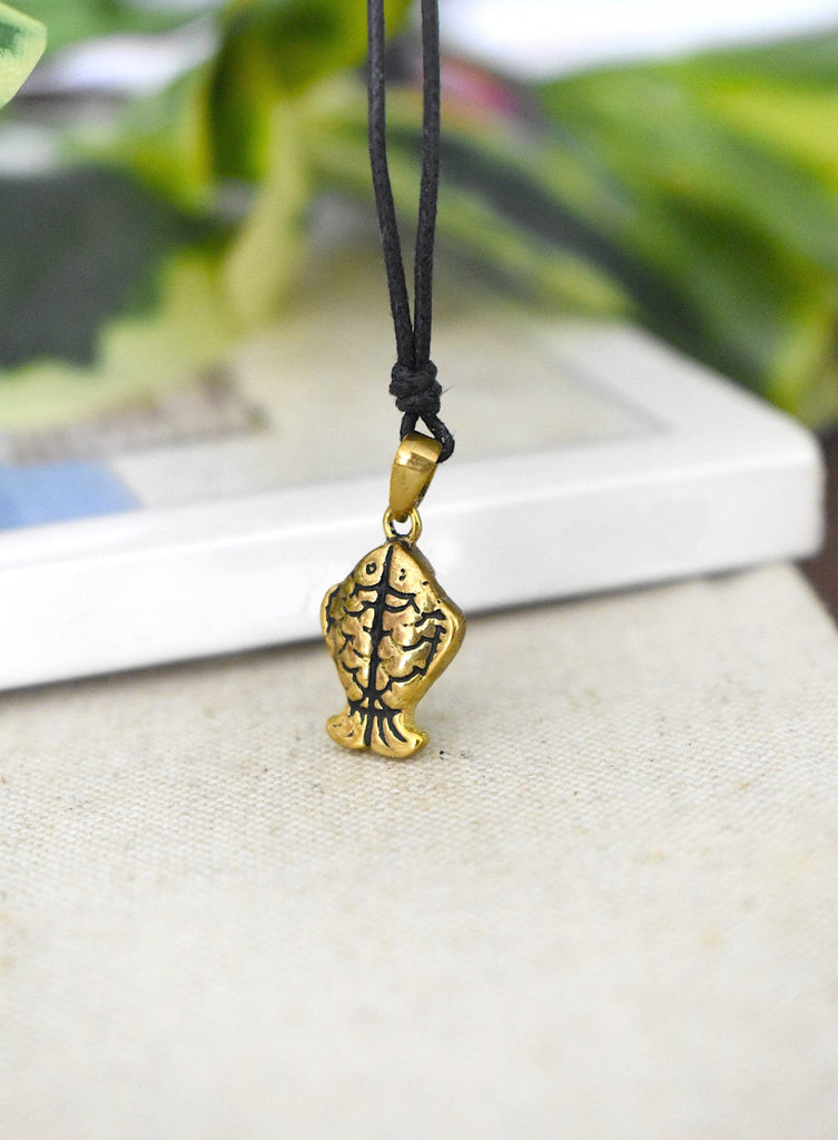 Fish Couple 92.5 Sterling Silver Gold Brass Charm Necklace Pendant Jewelry