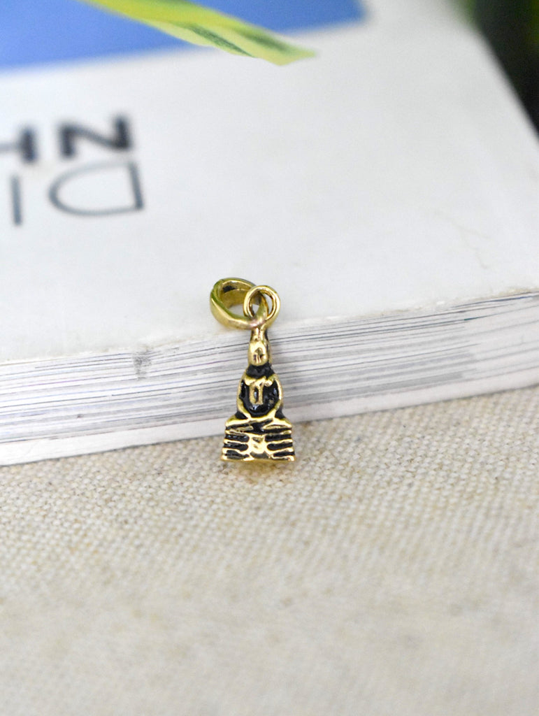 New Handmade Buddha Meditation Gold Brass Charm Necklace Pendant Jewelry