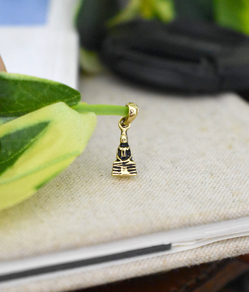 New Handmade Buddha Meditation Gold Brass Charm Necklace Pendant Jewelry